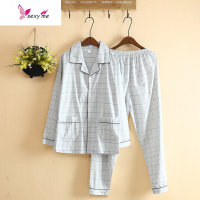 男士棉布睡衣薄款长袖简单时尚棉斜纹布睡衣家居服 FISH BASKET