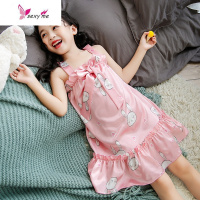 女童甜美冰丝吊带睡裙夏季清凉儿童亲子妈妈可穿小女孩家居公主裙 FISH BASKET