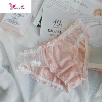 桃蜜糖内裤女日系蕾丝少女星星网纱三角裤大码女士低腰 FISH BASKET