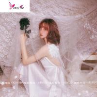 做你的猫:天使翅膀 性感度假风凹造型绸缎吊带裙睡衣 FISH BASKET睡裙