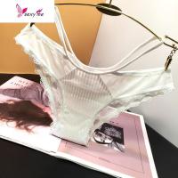 日系少女网纱镂空腰部迷人内裤女性感低腰蕾丝边透视女内裤三角裤 FISH BASKET