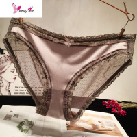 三送一少女士内裤女性感中腰蕾丝边诱惑学生三角裤纯锦纶档舒适 FISH BASKET