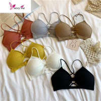 港味chic后背交叉美背少女黑色内衣无钢圈小胸聚拢文胸薄款夏 FISH BASKET胸罩