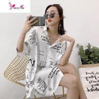 简汀绮 冰雪丝睡裙(黑色字母) FISH BASKET