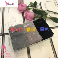 精品三条盒装魅丽翘高腰点子网纱蕾丝透视性感大码包臀内裤女 FISH BASKET