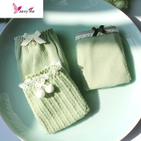 4条可爱内裤女棉中低腰性感提臀三角裤少女牛油果绿色裤头日系 FISH BASKET