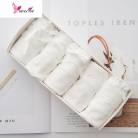 5条装白棉夏季蕾丝花边少女甜美可爱低腰内裤女士 FISH BASKET