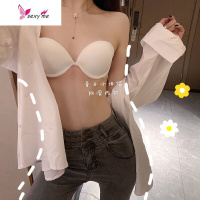 简约聚拢无肩带文胸女夏季新款韩版百搭防滑隐形胸罩纯色内衣 FISH BASKET胸罩