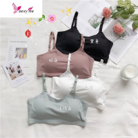 简约纯色聚拢文胸无钢圈少女薄款美背学生内衣吊带抹胸小胸罩 FISH BASKET胸罩