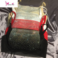 亮钻抹胸带钻内衣防走光聚拢胸罩镶钻黑色文胸大码薄性感水钻内衣 FISH BASKET胸罩