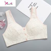 少女文胸棉大码内衣学生薄款胖mm防下垂无钢圈海无绵前扣背心式 FISH BASKET胸罩