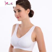 带胸垫中老年文胸背心式老人胸罩运动内衣棉妈妈乳罩老年码 FISH BASKET胸罩