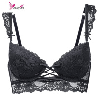 性感小胸蕾丝文胸聚拢上托调整型胸罩软钢圈薄杯款内衣 FISH BASKET胸罩