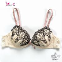 日系华家刺绣带胸垫薄杯低鸡心少淑女聚拢上托甜美钢圈文胸7075EF FISH BASKET胸罩