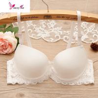 日系纯色少女内衣性感聚拢中薄杯小胸文胸白色黑色光面中学生胸罩 FISH BASKET胸罩