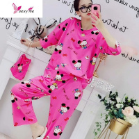 2020新款中袖网红布袋睡衣女棉宽松大码裤家居服 FISH BASKET