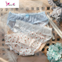 3条装可爱网纱内裤性感透明少女低腰三角透气软日系大码蕾丝 FISH BASKET