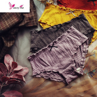 内裤女棉日系性感复古木耳蕾丝边软薄姜低腰包臀三角裤 FISH BASKET