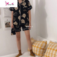 夏季日系棉睡衣男女生短袖短裤薄款网红ins小熊维尼情侣家居服 FISH BASKET