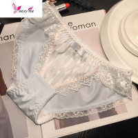 夏 日系高雅精致吊坠蕾丝边性感低腰内裤 女 蝴蝶结棉档三角裤 FISH BASKET