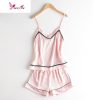 睡衣女夏季薄款吊带短裤冰丝睡衣两件套家居服性感夏天睡衣女 FISH BASKET