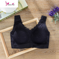 泰国乳胶内衣女背心式无钢圈小胸防下垂收副乳蕾丝运动文胸 FISH BASKET胸罩