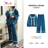 睡衣女款棉长袖娃娃领甜美可爱公主风可外穿棉春季家居服 FISH BASKET