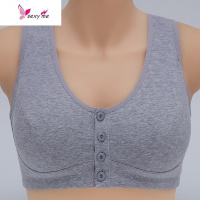妈妈内衣中老年前扣运动文胸女无钢圈棉老码背心式聚拢胸罩 FISH BASKET胸罩