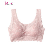 新款蕾丝无钢圈睡眠内衣女一片式聚拢美背文胸罩 FISH BASKET胸罩