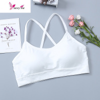 内衣女防走光学生高中少女文胸初中生美背交叉带抹胸小背心发育期 FISH BASKET胸罩