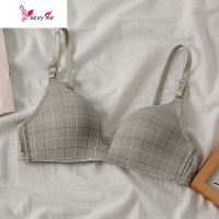 小清新格纹内衣女2020新款韩版女装少女文胸无钢圈聚拢内衣 FISH BASKET胸罩