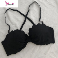 日系性感花边文胸少女纯色小胸罩聚拢上托美背裹胸无钢圈新款内衣 FISH BASKET胸罩