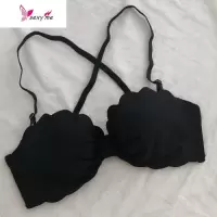 日系性感花边文胸少女纯色小胸罩聚拢上托美背裹胸无钢圈新款内衣 FISH BASKET胸罩