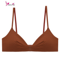 简约通勤舒适棉质少女光面超薄无钢圈文胸内衣带胸垫防凸 FISH BASKET胸罩