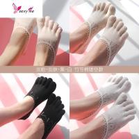 组合装竹节棉夏季轻薄棉隐形五指袜透气吸汗低帮硅胶防跟船袜 FISH BASKET袜子