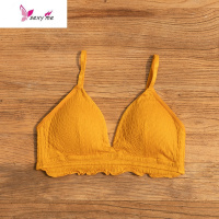 香芋紫小胸三角杯棉质bra无钢圈舒适胸罩少女花边文胸 FISH BASKET胸罩