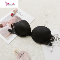 一字肩婚纱露背露肩无肩带隐形硅胶内衣小胸聚拢防滑大码文胸光面 FISH BASKET胸罩