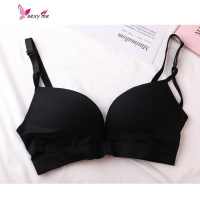 光面吸汗女士无钢圈文胸罩加厚小胸聚拢简约内衣上薄下厚款 FISH BASKET胸罩