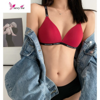 内衣女性感露肩字母肩带文胸薄款光面无钢圈舒适聚拢少女胸罩 FISH BASKET胸罩