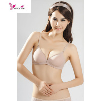 夏季光面薄款单排扣舒适无钢圈中老年内衣女 妈妈文胸肉色胸罩 FISH BASKET胸罩