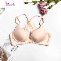 新款台湾文胸内衣女无钢圈前扣光面小胸聚拢舒适蕾丝美背内垫 FISH BASKET胸罩