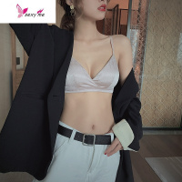 无钢圈内衣女光面文胸V型杯纯色薄款大胸显小胸罩 FISH BASKET胸罩