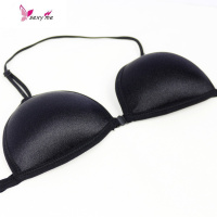 比基尼文胸 挂脖子前扣光面无托三角内衣 温泉游泳走秀内衣 FISH BASKET胸罩