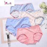 印花小清新弹力舒适棉少女士内裤中腰三角裤 FISH BASKET