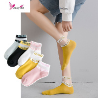 女船袜子棉质玻璃丝袜子字母女士棉短袜 FISH BASKET袜子