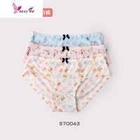 内裤女锦纶可爱甜美式生透气中腰印花三角短裤头 FISH BASKET