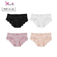 内裤女棉透气中腰女士三角底裤蕾丝少女日系可爱女生裤头 FISH BASKET