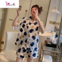 ins芝麻街卡通睡衣女长袖长裤韩版女可爱情侣宽松家居服 FISH BASKET