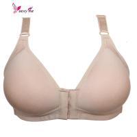 女士棉妈妈内衣通用中老年文胸无钢圈前扣聚拢薄款光面胸罩夏季 FISH BASKET胸罩