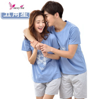 睡衣睡衣女夏季薄款棉短袖短裤韩版可爱卡通家居服 FISH BASKET